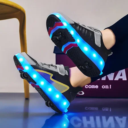 Girls Roller Skates Rechargeable LED Flash Skateboard Shoes With Lights Upgraded 4 Wheels Skates Outdoor Sports Equipment
Girls Roller Skates Rechargeable LED Flash Skateboard Shoes With Lights Upgraded 4 Wheels Skates Outdoor Sports Equipment