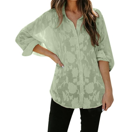 JDEFEG Casual V Neck Womens Casual Tops V Neck Flower Tunic Long Sleeve Button Shirts Top T Shirt Nightgowns for Women Long Sleeve Shirts for Women Polyester Spandex Green S
JDEFEG Casual V Neck Womens Casual Tops V Neck Flower Tunic Long Sleeve Button Shirts Top T Shirt Nightgowns for Women Long Sleeve Shirts for Women Polyester Spandex Green S