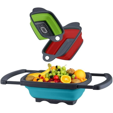 Collapsible Colanders Set of 3-1 PC 4 Quart Colander 2 pcs and 1 PC 6 Quart(1.5 gal) Over the Sink Extendable Colander Space-save Silicone Kitchen Foldable Food Strainer
Collapsible Colanders Set of 3-1 PC 4 Quart Colander 2 pcs and 1 PC 6 Quart(1.5 gal) Over the Sink Extendable Colander Space-save Silicone Kitchen Foldable Food Strainer