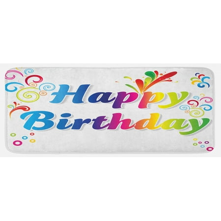 Birthday Kitchen Mat Vibrant Abstract Floral Ornaments on Birthday Message Art Print Plush Decorative Kitchen Mat with Non Slip Backing 47 X 19 Multicolor by Ambesonne
Birthday Kitchen Mat Vibrant Abstract Floral Ornaments on Birthday Message Art Print Plush Decorative Kitchen Mat with Non Slip Backing 47 X 19 Multicolor by Ambesonne