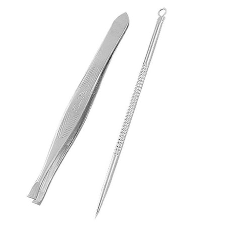 Handy Eyebrow Tweezers Hair Trimmer Shaper w Acne Needle