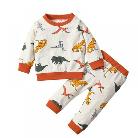 SYNPOS 0-3T Toddler Baby Boy Clothes Long Sleeve Dinosaur Printed Sweatshirt Tops Pants 2PCS Fall Winter Outfits
SYNPOS 0-3T Toddler Baby Boy Clothes Long Sleeve Dinosaur Printed Sweatshirt Tops Pants 2PCS Fall Winter Outfits