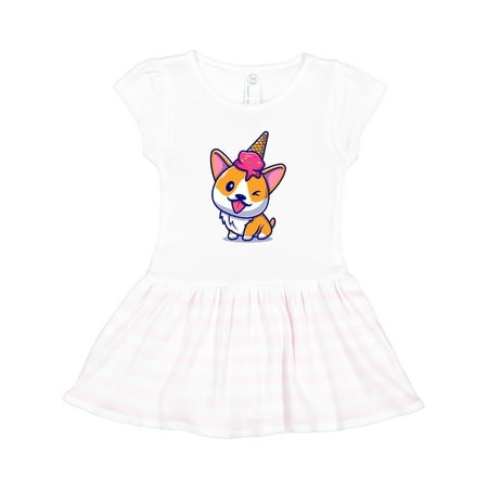 Inktastic Corgi Ice Cream Unicorn Gift Toddler Girl Dress