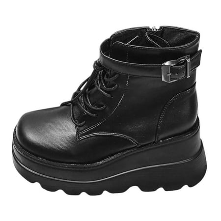 Jungdeepe Women s Fall/Winter Ankle Boots Flat Platform Non Solid Color Black Casual Style
Jungdeepe Women s Fall/Winter Ankle Boots Flat Platform Non Solid Color Black Casual Style