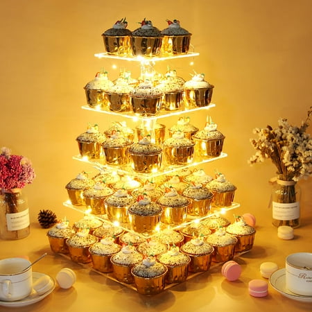 Vdomus 5-Tier Acrylic Cupcake Tower with LED Lights - Cupcake Holder and Display Stand for Weddings Birthdays and Parties
Vdomus 5-Tier Acrylic Cupcake Tower with LED Lights - Cupcake Holder and Display Stand for Weddings Birthdays and Parties