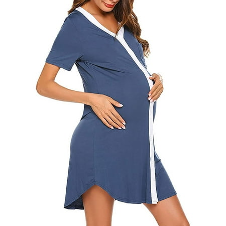Enjiwell Women s Pregnant Color Contrast Open Buttons Short Sleeve Maternity Breastfeeding Nursing Dress
Enjiwell Women s Pregnant Color Contrast Open Buttons Short Sleeve Maternity Breastfeeding Nursing Dress