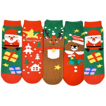 Southwit 5 Pairs Christmas Socks Cartoon Coral Fleece Children Socks Girls Socks for Xmas Party (Random Color)
Southwit 5 Pairs Christmas Socks Cartoon Coral Fleece Children Socks Girls Socks for Xmas Party (Random Color)