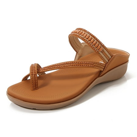 Women‘s Toe Loop Slides Shoes Boho Style Open Toe Slip On Non-slip Slippers Casual Beach Sandals
Women‘s Toe Loop Slides Shoes Boho Style Open Toe Slip On Non-slip Slippers Casual Beach Sandals