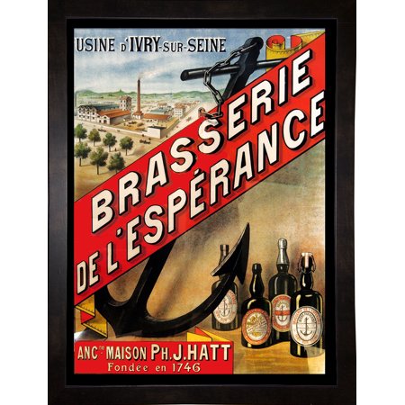 Brasserie de Esperance-VINAPP119664 Print 20"x14.75" by Vintage Apple Collection in a Affordable Black Medium