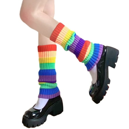 ZUARFY Women Student Knit Leg Warmers Crochet Ribbed Rainbow Striped Lolita Boot Socks
ZUARFY Women Student Knit Leg Warmers Crochet Ribbed Rainbow Striped Lolita Boot Socks