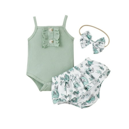 PBaeM Infant Romper Ruffle Knickers Shorts Headband Baby Girls Sleeveless Outfit Sets
PBaeM Infant Romper Ruffle Knickers Shorts Headband Baby Girls Sleeveless Outfit Sets
