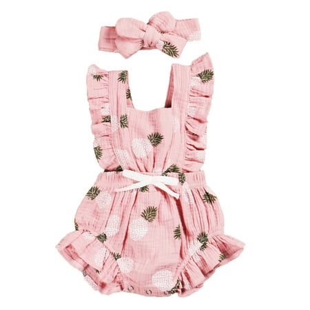 Xingqing 2Pcs Summer Newborn Baby Girls Ruffle Romper Jumpsuit+Headband Outfits 0-24 Months
Xingqing 2Pcs Summer Newborn Baby Girls Ruffle Romper Jumpsuit+Headband Outfits 0-24 Months