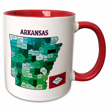 3dRose Map and flag of the State of Arkansas with all counties colored. - Two Tone Red Mug 11-ounce
3dRose Map and flag of the State of Arkansas with all counties colored. - Two Tone Red Mug 11-ounce