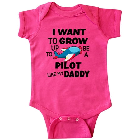 Inktastic I Want To Grow up To Be a Pilot Like My Daddy Gift Baby Boy or Baby Girl Bodysuit