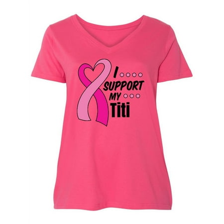 Inktastic Breast Cancer Awareness I Support My Titi with Pink Ribbon Women s Plus Size V-Neck
Inktastic Breast Cancer Awareness I Support My Titi with Pink Ribbon Women s Plus Size V-Neck