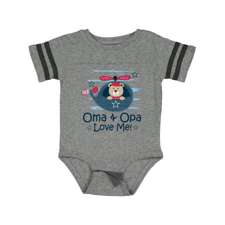 Inktastic Oma and Opa Love Me Grandson Gift Baby Boy Bodysuit