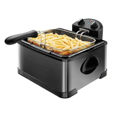 Stainless Steel Deep Fryer XL 4.5 Liter Capacity Black