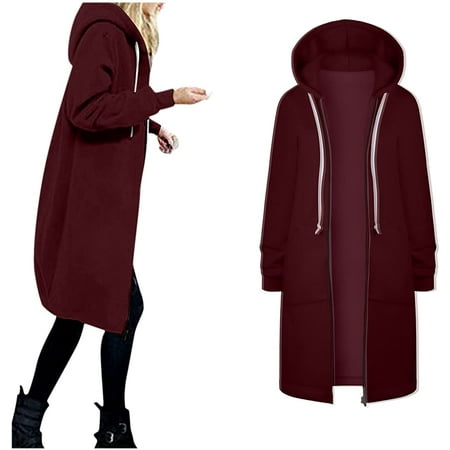 Womens Hoodies Coat with Pockets Fall Winter Warm Drawstring Zipper Open Thin Hooded Jackets Long Cardigans Tops Outwear
Womens Hoodies Coat with Pockets Fall Winter Warm Drawstring Zipper Open Thin Hooded Jackets Long Cardigans Tops Outwear