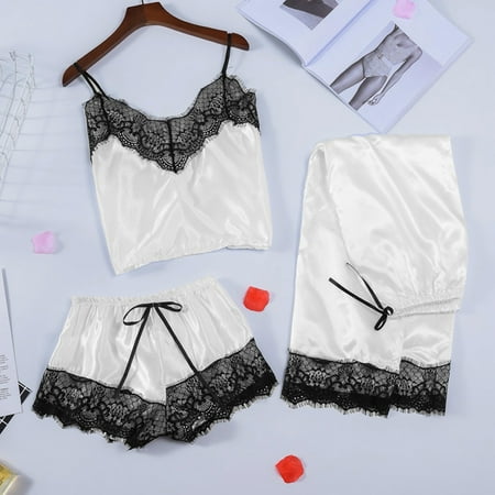 Idoravan Lingerie Set for Women Clearance Women Stain Lace Silk Lingerie Nightdress Pajamas Camisole Trousers Sleepwear
Idoravan Lingerie Set for Women Clearance Women Stain Lace Silk Lingerie Nightdress Pajamas Camisole Trousers Sleepwear