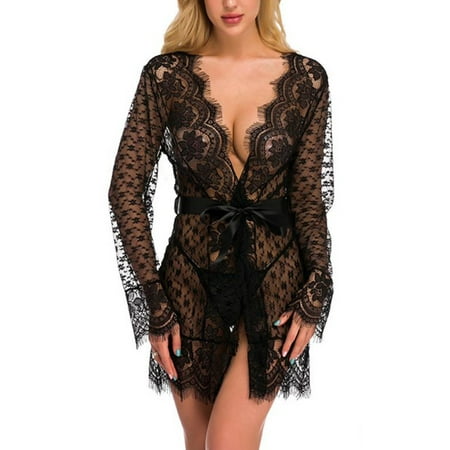 Wodstyle Womens Mesh See Through Kimono Lingerie Robe Dress Babydoll Nightgown Sleepwear Underwear 
Wodstyle Womens Mesh See Through Kimono Lingerie Robe Dress Babydoll Nightgown Sleepwear Underwear