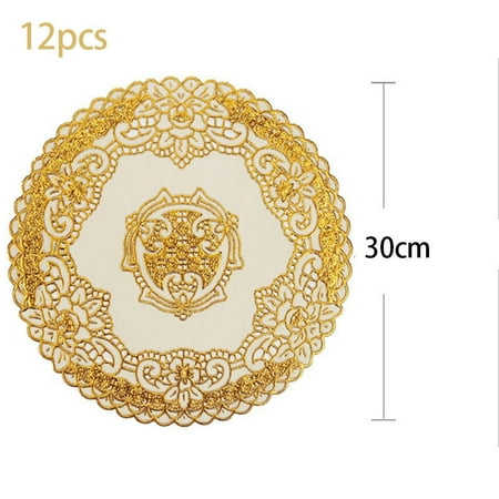 12PC European Placemats Heat-Resistant Placemats Stain Resistant Anti-Skid PVC Table Woven Plate Mats -Lotus Circle 
12PC European Placemats Heat-Resistant Placemats Stain Resistant Anti-Skid PVC Table Woven Plate Mats -Lotus Circle