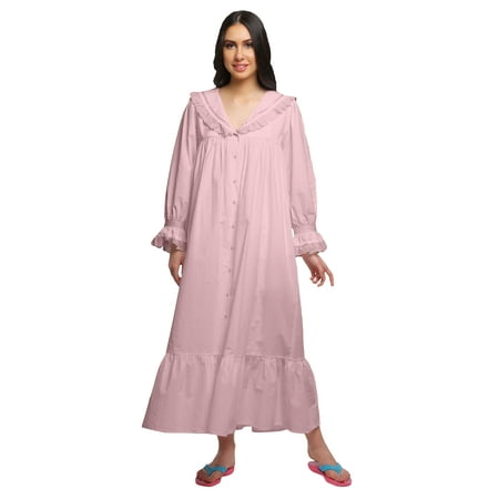 Moomaya Solid V-Neck Sleepwear Cotton Ruffled Border WoMen s Maxi Nightdress
Moomaya Solid V-Neck Sleepwear Cotton Ruffled Border WoMen s Maxi Nightdress