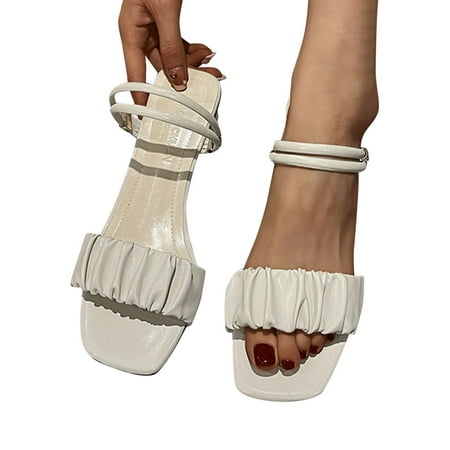 Christmas Sandals For Women Ladies Heel High Heel Fish Mouth Rhinestone Sandals