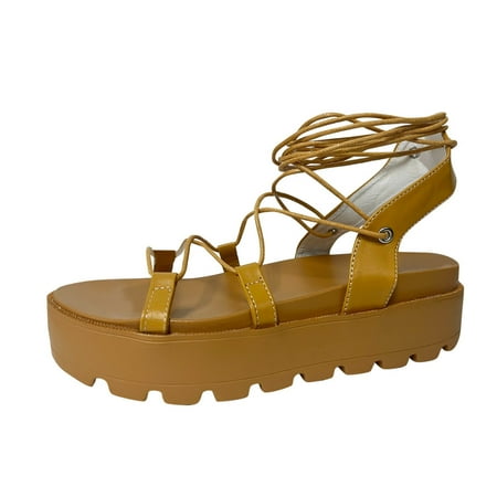 sandals for Women Fashion Summer Women Sandals Thick Sole Lace Up Open Toe Casual Sexy Style Lightweight PU Dress Sandals for Women Brown
sandals for Women Fashion Summer Women Sandals Thick Sole Lace Up Open Toe Casual Sexy Style Lightweight PU Dress Sandals for Women Brown