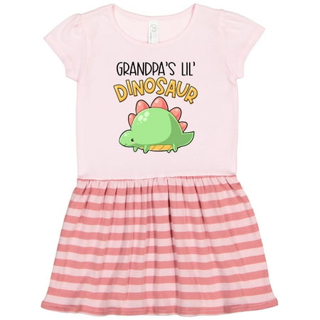 Inktastic Grandpa s Lil Dinosaur with Cute Stegosaurus Gift Toddler Girl Dress