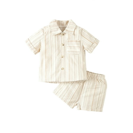 Co.MMehjri Baby Boys Shorts Set Striped Short Sleeve Shirt with Elastic Waist Shorts Summer Outfit
Co.MMehjri Baby Boys Shorts Set Striped Short Sleeve Shirt with Elastic Waist Shorts Summer Outfit