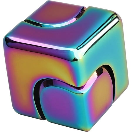 Infinity Fidget Cube, Fidget Spinner Toy for Kids Adults, Metal Transformable Anti-Anxiety Focusing Fidget Block Toy, EDC 2 in 1 Gyro Cube, Office Desk Gadgets Decor, Stress Relieve Gift Prize