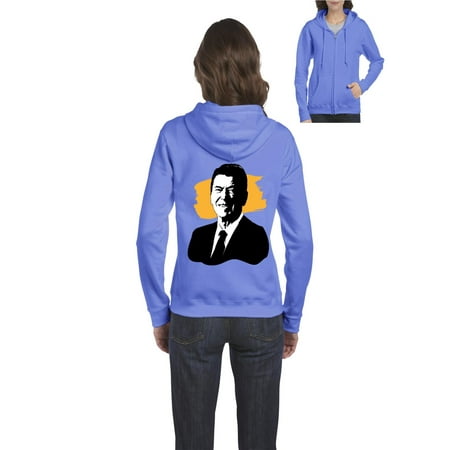 Ronald Reagan American President Women's Full-Zip Hooded Sweatshirt