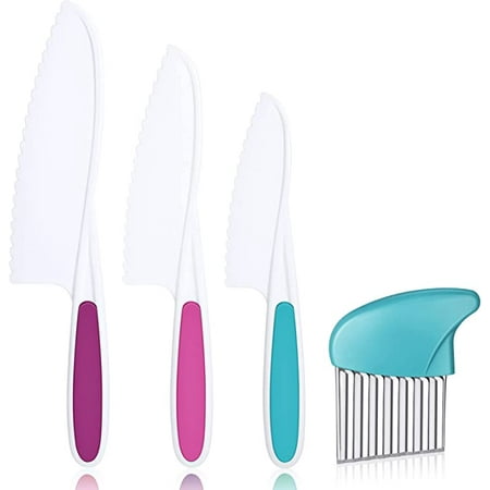 Happon Knives for Kids 4-Piece Nylon Kitchen Baking Knife Set: Children s Cooking Knives in 3 Sizes & Colors/Firm Grip Serrated Edges BPA-Free Kids Knives with Crinkle Cutter
Happon Knives for Kids 4-Piece Nylon Kitchen Baking Knife Set: Children s Cooking Knives in 3 Sizes & Colors/Firm Grip Serrated Edges BPA-Free Kids Knives with Crinkle Cutter