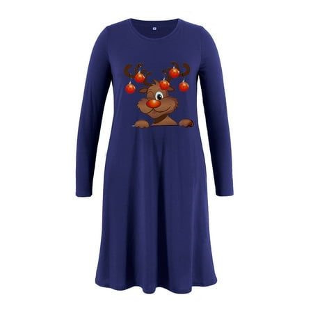 Big Holiday Savings Women Maternity Wear Christmas Deer Head Printed Long Warm Sweatshirt Long Sleeve Crewneck Pocket Dress
Big Holiday Savings Women Maternity Wear Christmas Deer Head Printed Long Warm Sweatshirt Long Sleeve Crewneck Pocket Dress
