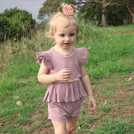 CHGBMOK Clearance Toddler Baby Girls Ruffles Fly Sleeve Solid Tops Shorts Outfits Sets
CHGBMOK Clearance Toddler Baby Girls Ruffles Fly Sleeve Solid Tops Shorts Outfits Sets