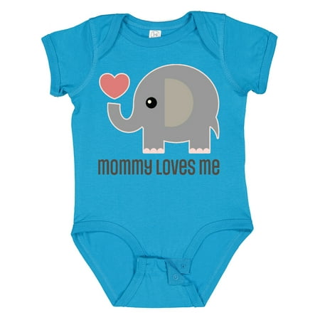 Inktastic Mommy Loves Me Elephant Gift Baby Boy or Baby Girl Bodysuit