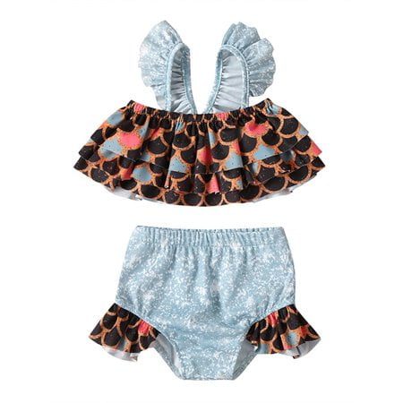 HESHENG 2PCS Toddler Baby Girls Swimsuit Mermaid Ruffles Bikini Set Bathing Suit Swimwear Blue 12-18 Months
HESHENG 2PCS Toddler Baby Girls Swimsuit Mermaid Ruffles Bikini Set Bathing Suit Swimwear Blue 12-18 Months