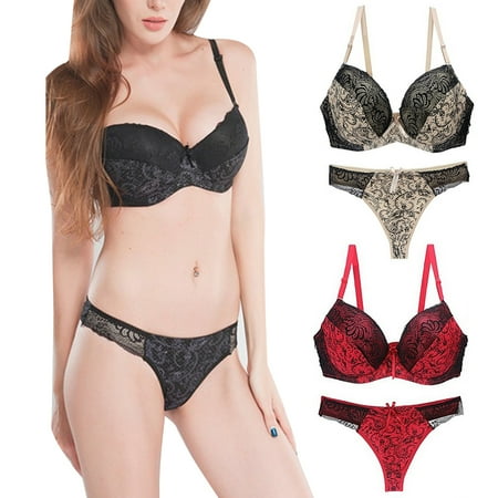 harmtty 2Pcs Color Block Lace Push Up Underwired Bra G-String Sexy Women Underwear Set Purple 38/85
harmtty 2Pcs Color Block Lace Push Up Underwired Bra G-String Sexy Women Underwear Set Purple 38/85