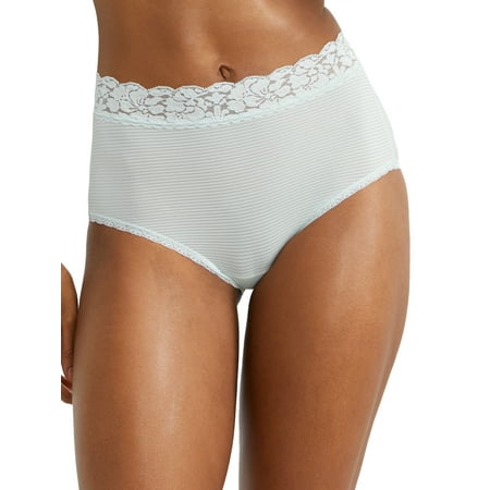 Women s Vanity Fair 13281 Flattering Lace Brief Panty (Softest Jade 7)