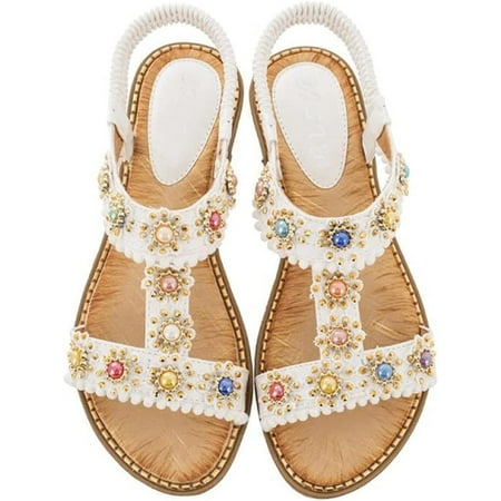 Summer Bohemian Casual Sandals Fashion Ladies Round Head Crystal Flat Beach Shoes Ladies Summer Sandals (Color : White Size : 7)
Summer Bohemian Casual Sandals Fashion Ladies Round Head Crystal Flat Beach Shoes Ladies Summer Sandals (Color : White Size : 7)