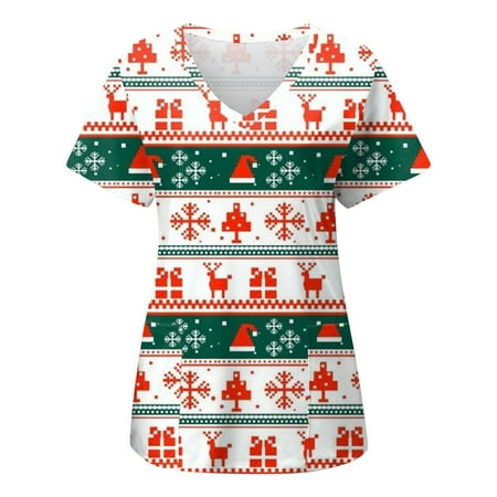 TAIAOJING Women s Scrub Top Christmas Print Short Sleeve Pocket V Neck Overalls T Shirt Short Sleeve
TAIAOJING Women s Scrub Top Christmas Print Short Sleeve Pocket V Neck Overalls T Shirt Short Sleeve