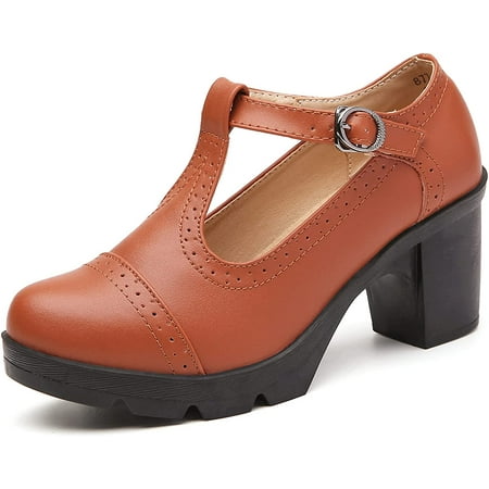 Women s Leather Classic T-Strap Platform Chunky Mid-Heel Square Toe Oxfords Dress Pump Shoes
Women s Leather Classic T-Strap Platform Chunky Mid-Heel Square Toe Oxfords Dress Pump Shoes