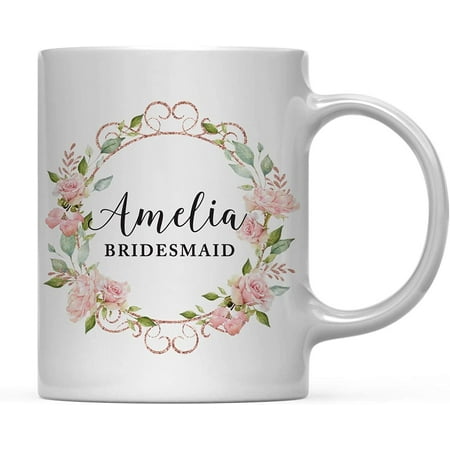CTDream Wedding Party Personalized 11oz. Coffee Mug Gift Amelia Bridesmaid Pink Watercolor Roses with Faux Rose Gold Glitter 1-Pack Custom Birthday Present Ideas
CTDream Wedding Party Personalized 11oz. Coffee Mug Gift Amelia Bridesmaid Pink Watercolor Roses with Faux Rose Gold Glitter 1-Pack Custom Birthday Present Ideas