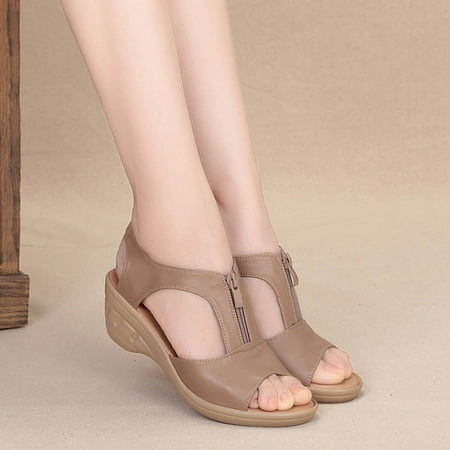 Sandals Women s Retro Thick-soled Fish Mouth Front Zipper Breathable Casual Wedge Shoes
Sandals Women s Retro Thick-soled Fish Mouth Front Zipper Breathable Casual Wedge Shoes
