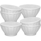 Ceramic Groove Bowls - Cereal Soup Ice Cream Bowls Oven & Dishwasher Safe 14oz. Set
