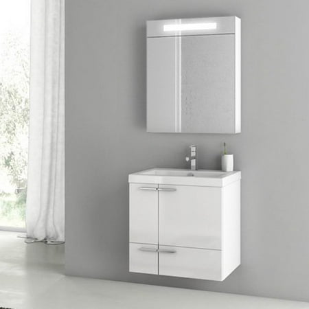 ACF by Nameeks ACF ANS03-GW New Space 23-in. Single Bathroom Vanity Set - Glossy White