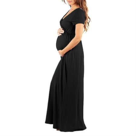 Women Pregnant Maternity Casual Dress V-neck Short Sleeve Super Long Loose Pregnant Woman Dresses Solid Color XL Black
Women Pregnant Maternity Casual Dress V-neck Short Sleeve Super Long Loose Pregnant Woman Dresses Solid Color XL Black