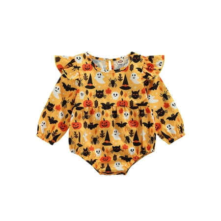 TheFound Halloween Newborn Baby Girl Pumpkin Romper Ghost Printed Ruffled Long Sleeve Jumpsuit Clothes
TheFound Halloween Newborn Baby Girl Pumpkin Romper Ghost Printed Ruffled Long Sleeve Jumpsuit Clothes