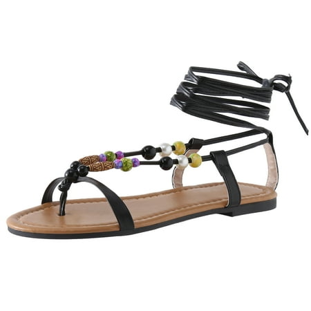 Youmylove Women Bead Decoration Lace Up Casual Open Toe Flat Soft Bottom Breathable Shoes Sandals Summer Comfy Beach Outdoor Walking Footwear
Youmylove Women Bead Decoration Lace Up Casual Open Toe Flat Soft Bottom Breathable Shoes Sandals Summer Comfy Beach Outdoor Walking Footwear