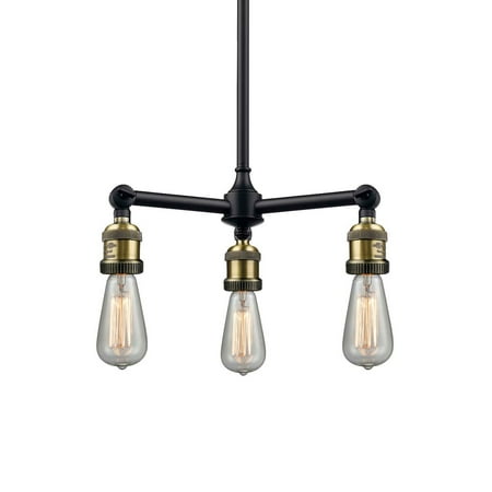 Innovations Lighting 207Nh Bare Bulb Bare Bulb 3 Light 15 Wide Chandelier - Black